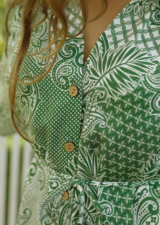 Dahlia Dress Verdant Mosaic