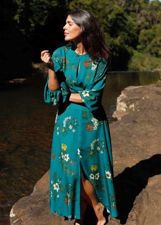 Iris Dress Floral Lake