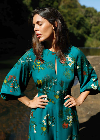 Iris Dress Floral Lake