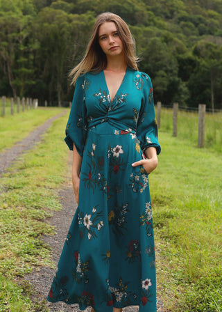 Hideaway Dress Floral Lake