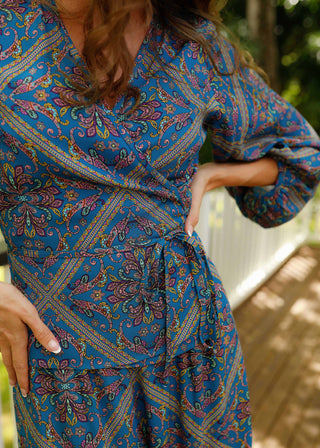 Ava Wrap Blouse Moonlight