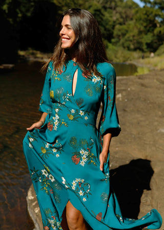 Iris Dress Floral Lake