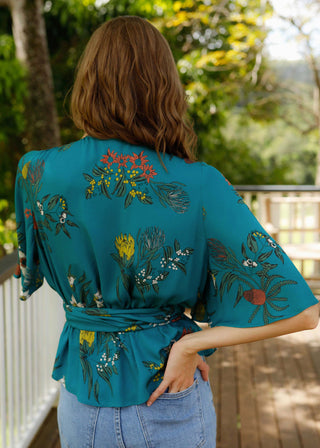 The Kelli Blouse Floral Lake