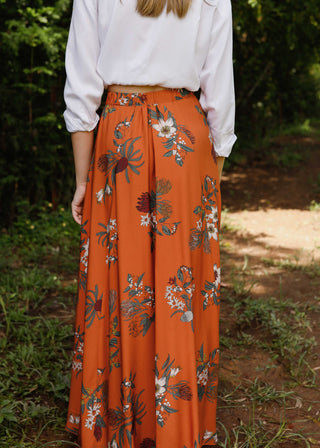 Madeline Wrap Skirt Native Floral
