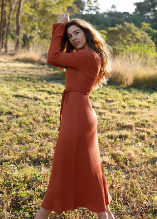 Lily Knit Dress Rust