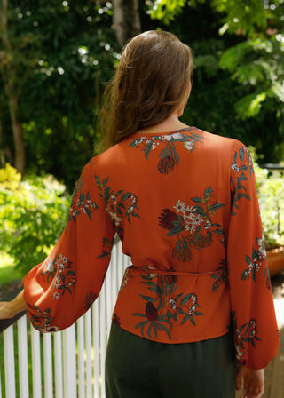 Ava Wrap Blouse Native Floral
