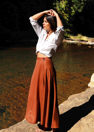 Madeline Wrap Skirt Rust