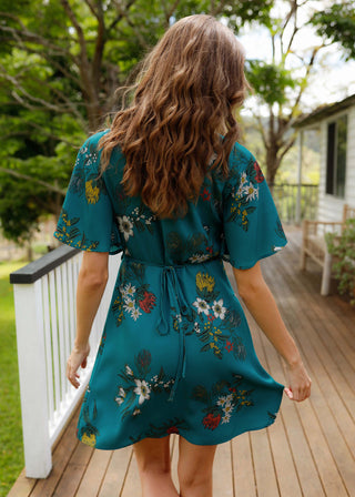 Wilder Wrap Dress Floral Lake