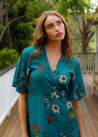 Wilder Wrap Dress Floral Lake